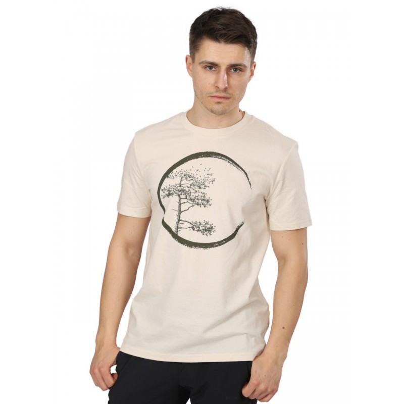 Life-Tree O F Shirt Men Circle Natural Raw  Natural White