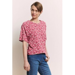 Tranquillo Tunic Ellsaa red wildflowers O C GOTS Red Wildflowers
