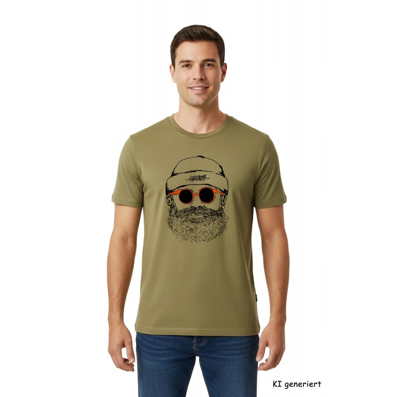 Geprinte T-Shirts Hipster Shirt Olive Men Olive