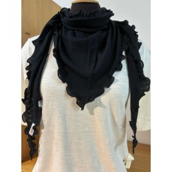 Jalfe Luna Scarf eyelet Black 100 % Merino wool Black 512
