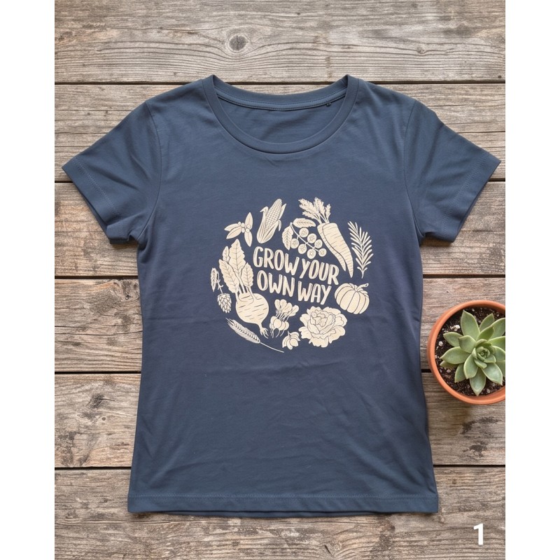 Greenbomb Veggie Patch Navy(Loves/GOTS/T-Shirt) Navy
