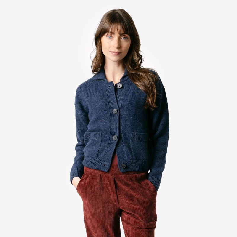 Living Crafts Bente Donegal Blue Cardigan Donegal Blue 1240