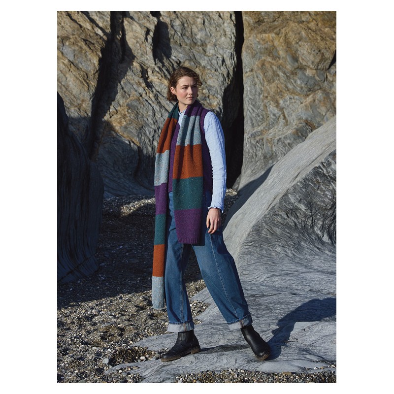 Fisherman knitted Scarf Winter Spice 100% Merino Wool Winter Spice 16
