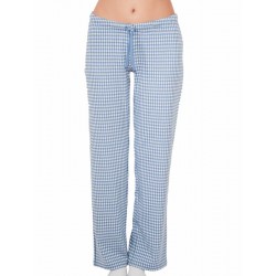ALBERO Damen Jacquardhose denimblau-natur