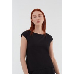 Leela Cotton Damenbluse Schwarz