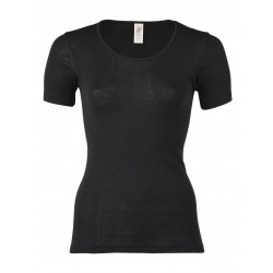 Engel Shirt Short Sleeved, fine rib Black
