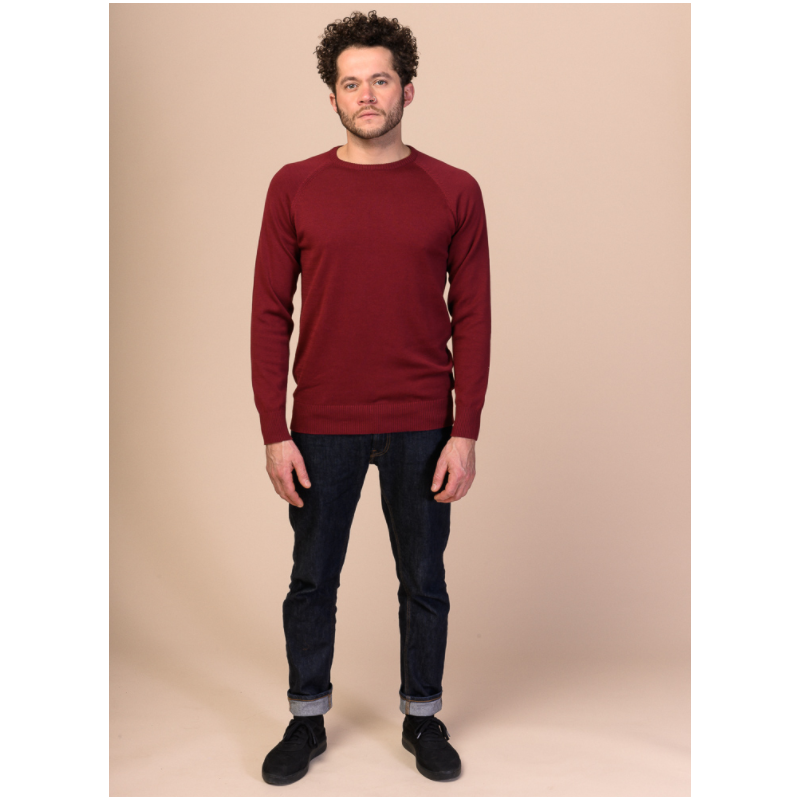 Melawear Men's Knit Pullover burgundy red