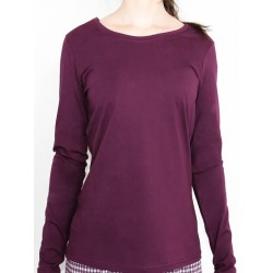 ALBERO Damen Langarmshirt aubergine