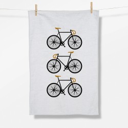 Greenbomb Bike three Bikes Tea Towel white