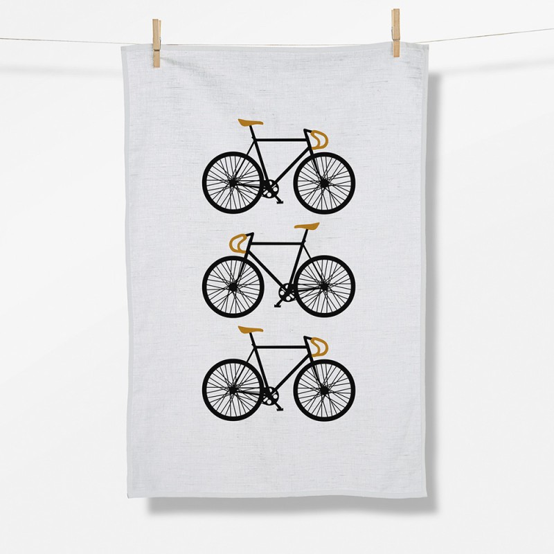 Greenbomb Bike three Bikes Tea Towel white