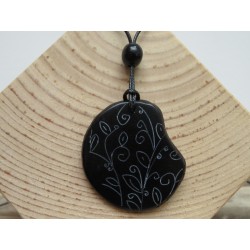 La Tagua Lassa Necklace zwart Tagua