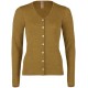 Engel Ladies' cardigan long sleeved, fine rib saffron mélange