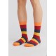 ALBERO Lange sokken Oranje-Kersrood-Indigo