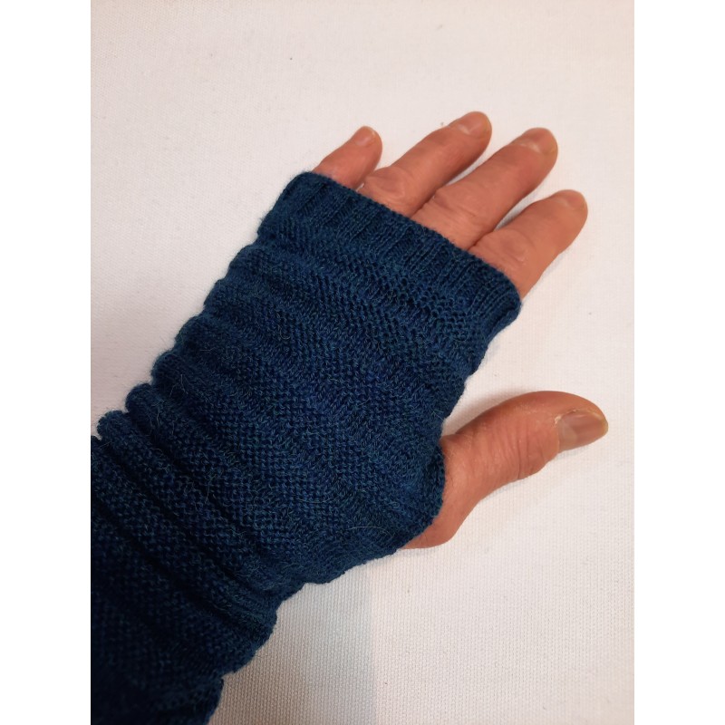 De Colores Pulswärmer 100% Baby-Alpaca petrolblau