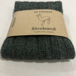 De Colores Stirnband 100% Baby-Alpaca graugrün mel