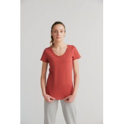 ALBERO Flammé V Neck Shirt terracotta