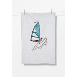 Greenbomb Lifestyle Windsurf Tea Towel white
