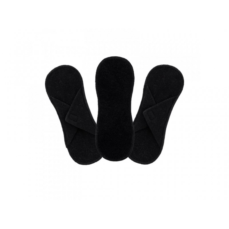 Bamboolik Washable Panty Liner Velcro 3-pack black
