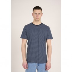 Knowledge Striped basic t-shirt China Blue