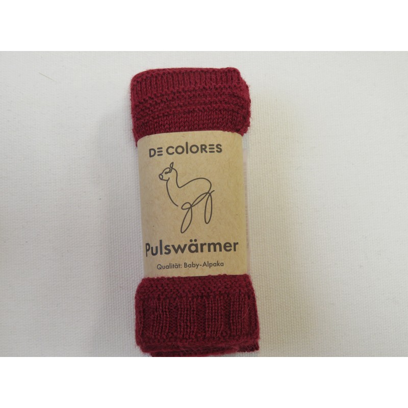 De Colores Pulswärmer 100% Baby-Alpaca dunkelrot mel.