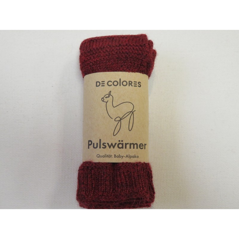 De Colores Pulswärmer 100% Baby-Alpaka bordeauxrot