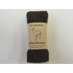 De Colores Pulswärmer 100% Baby-Alpaca mokka melange