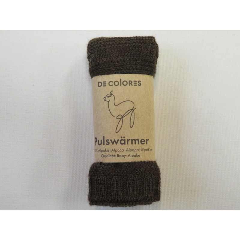 De Colores Pulswärmer 100% Baby-Alpaca mokka melange