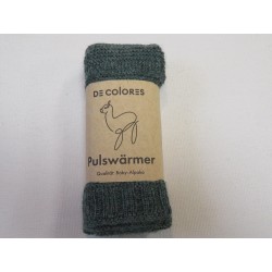 De Colores Pulswärmer 100% Baby-Alpaca graugrün mel.