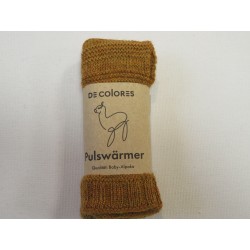 De Colores Pulswärmer 100% Baby-Alpaka senfgelb melange