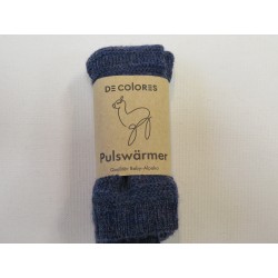 De Colores Pulswärmer 100% Baby-Alpaca jeansblau