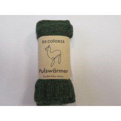 De Colores Pulswärmer 100% Baby-Alpaca moosgrün mel.