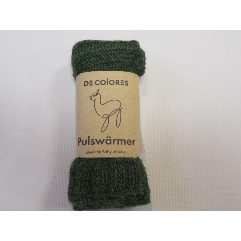 De Colores Pulswärmer 100% Baby-Alpaca moosgrün mel.
