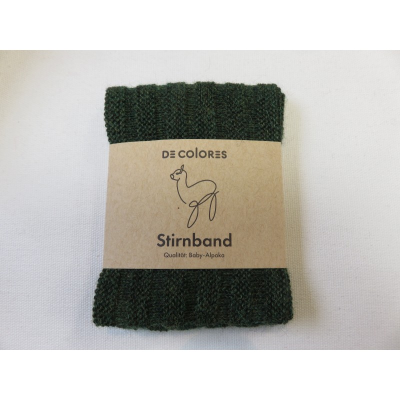 De Colores Stirnband 100% Baby-Alpaca Moosgrün