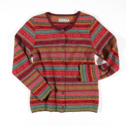 Flomax Strickjacke Oda farn / burgunder