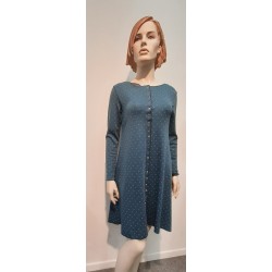 Jalfe Button Dress wool dots melange cipresso/black