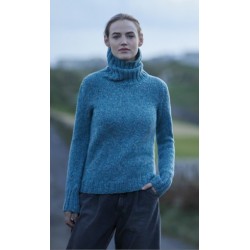Fisherman Polo Neck Sweater bright teal