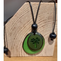 La Tagua Vivi Necklace groen olive-boom Tagua