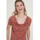 Tranquillo Shirt with waterfall neckline songbird
