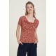 Tranquillo Shirt with waterfall neckline songbird