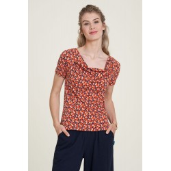 Tranquillo Shirt with waterfall neckline songbird