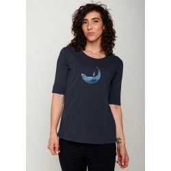 Greenbomb Nature Boat Wave Deep Navy