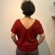 Bamboo Belgium T-shirt Vneck in the back Bordeaux
