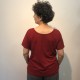 Bamboo Belgium T-shirt Vneck in the back Bordeaux