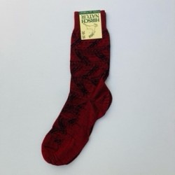 Hirsch Natur Merinowelle 60% Merno 40% Baumwolle mohn/schwarz