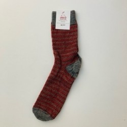 Hirsch Natur Feine Jacquard Socke  mohn/grau