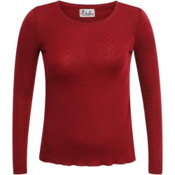 Jalfe Shirt wool eyelet melange dark red