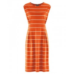 HempAge Striped Dress Jersey Nectarine Nectarine