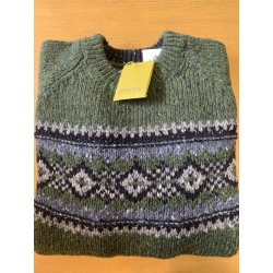 Fisherman 100% Merino Wool knitted Gents Sweater Seaweed Seaweed 06