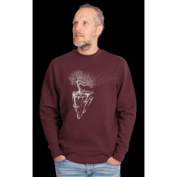 Life-Tree O F Sweater Unisex Maple Island Red Brown Red Brown