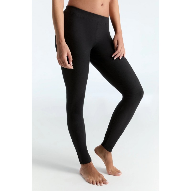 Albero Natur Damen Warm Leggings Schwarz Schwarz